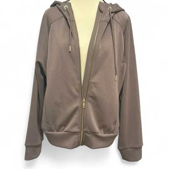 Elie Tahari Ash Grey Zip Hoodie Jacket Size S | $98 Retail - Picture 4 of 9